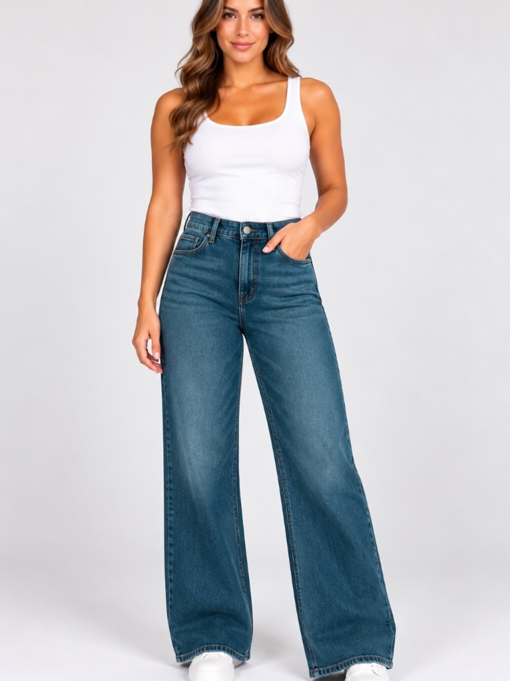 Joe Fresh High Rise Wide Leg Jeans Size 29